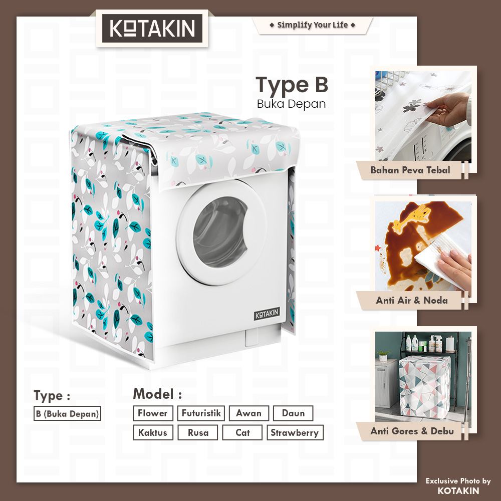 Cover Mesin Cuci Bukaan Depan